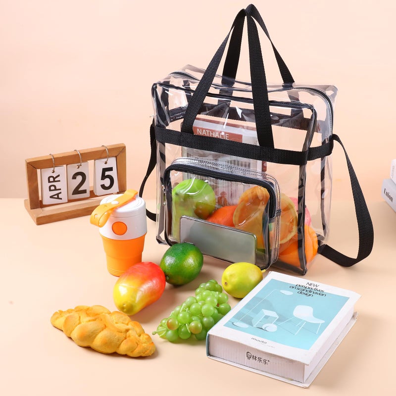 Clearworld Clear Bag Stadium Approved,Stadium Security Travel & Gym Clear Tote Bags,12"x 6"x12" - Image 3
